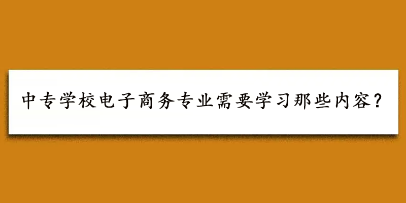 中专学校电子商务专业需要学习那些内容？